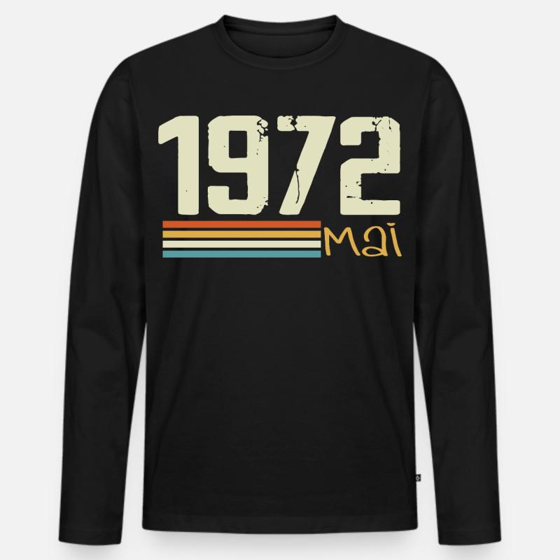 Mai 1972 - Männer Premium Bio Langarmshirt - Schwarz