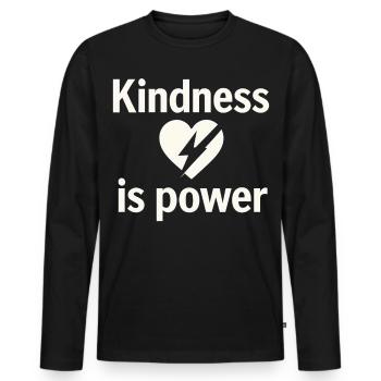 La compassion est le pouvoir du fragment du cœur - T-shirt manches longues Premium bio Homme - noir - Devant - Nico (187cm)