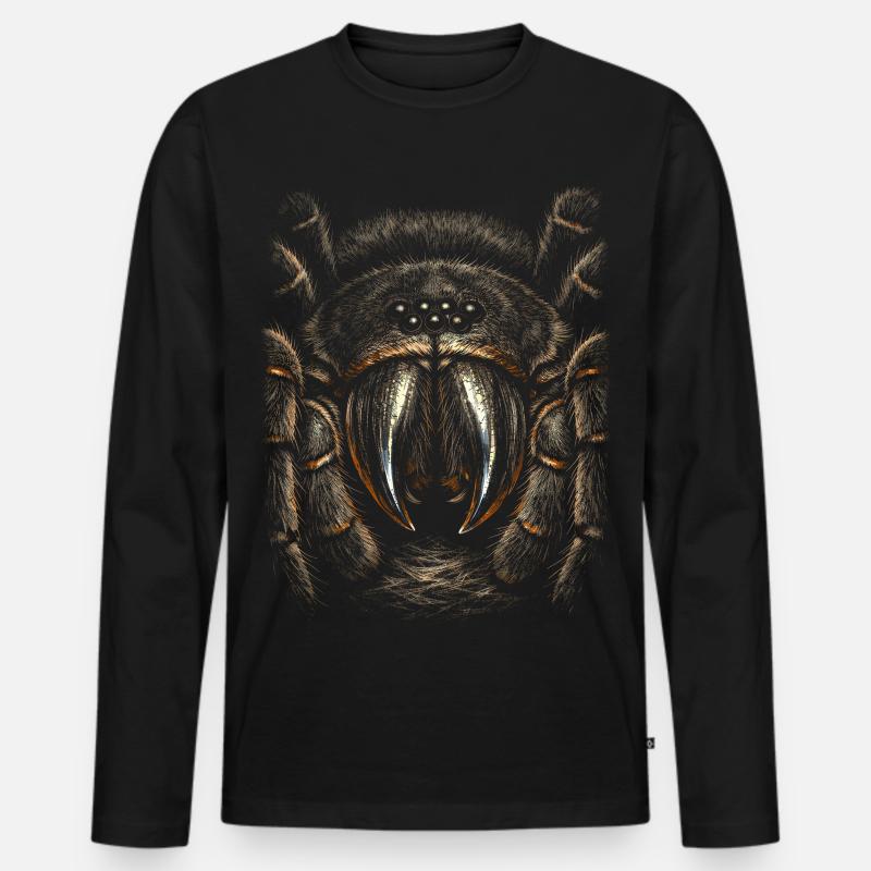 Vogelspinne - Männer Premium Bio Langarmshirt - Schwarz