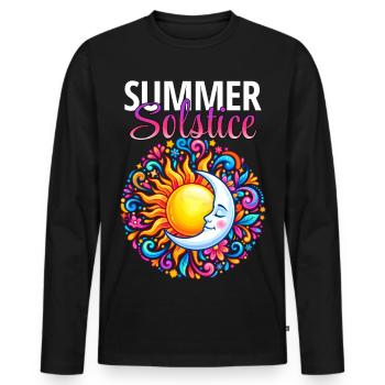 Litha Pagan: Sommersonnenwende, Mittsommer, Mittsommer, Mittsommer. - Männer Premium Bio Langarmshirt - Schwarz - Vorne - Nico (187cm)