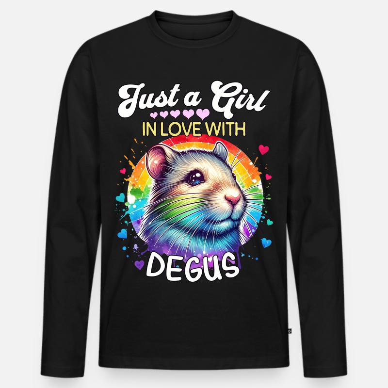Degu Mädchen Degu - Männer Premium Bio Langarmshirt - Schwarz