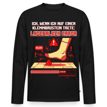 Klemmbaustein Schmerz Systemabsturz Pixel Design - Männer Premium Bio Langarmshirt - Schwarz - Vorne - Nico (187cm)
