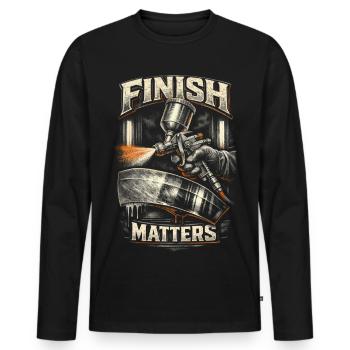 Vehicle Painter Car Painter Finish Matters - Men's Premium Organic Long Sleeve Shirt - black - Front - Nico (187cm)