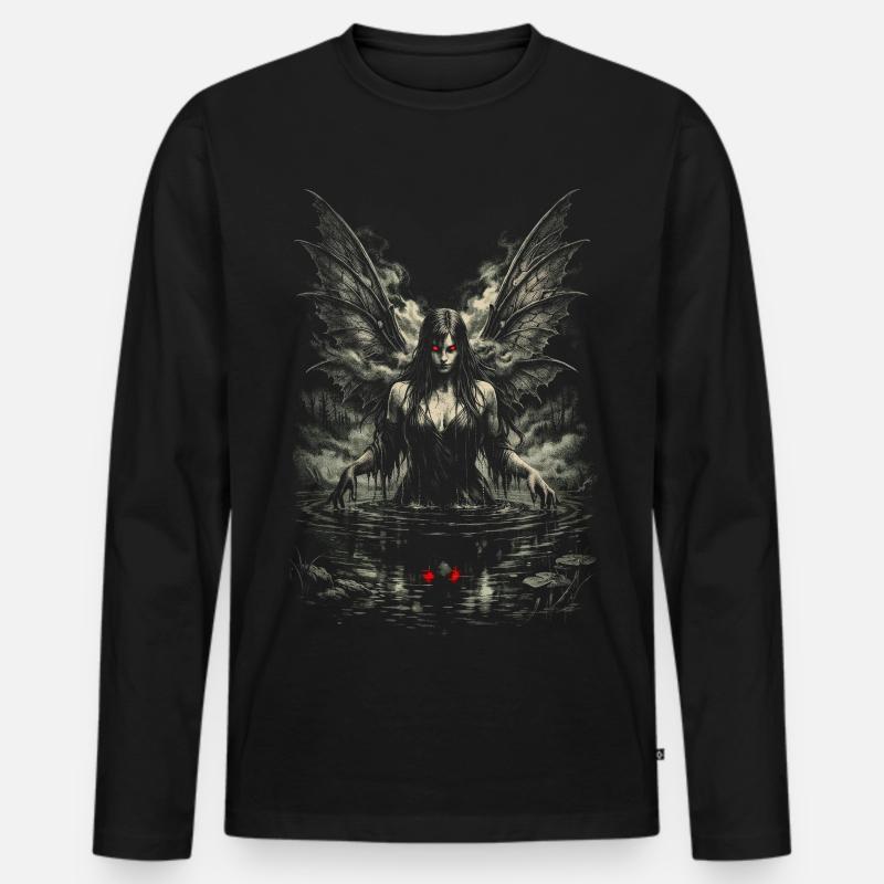Fairycore Fee Gotisch - Männer Premium Bio Langarmshirt - Schwarz
