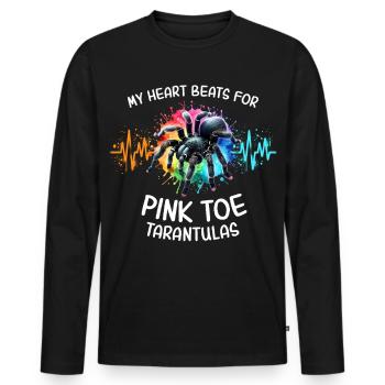 Pinktoe Rosafus Tarantula Heartline - Men's Premium Organic Long Sleeve Shirt - black - Front - Nico (187cm)