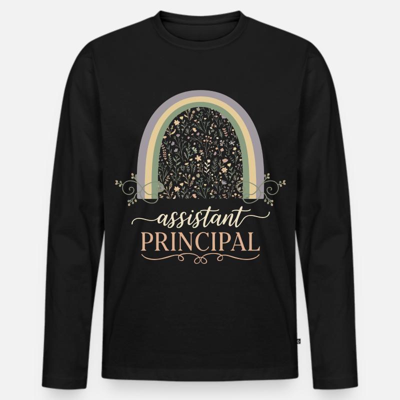 Konrektor Assistant Principal Regenbogen - Männer Premium Bio Langarmshirt - Schwarz