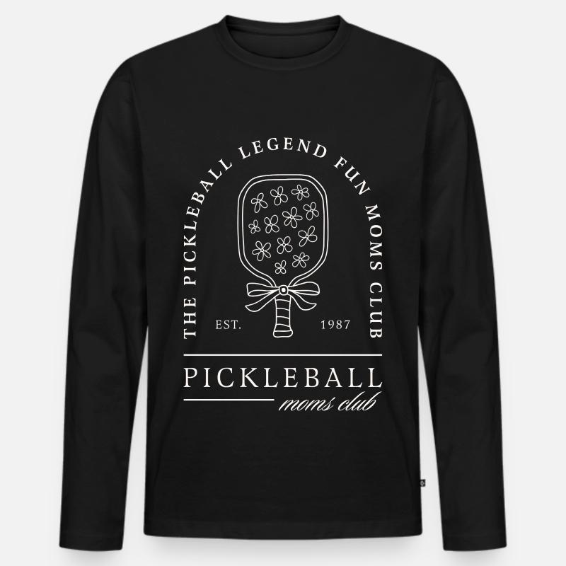 Pickleball-Mama lustige Mutter - Männer Premium Bio Langarmshirt - Schwarz