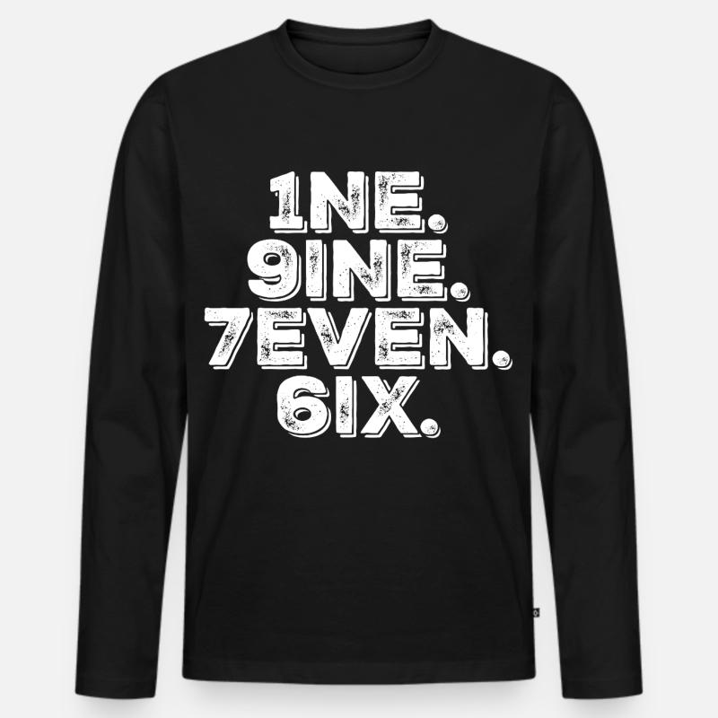 Annata 1976 - Maglia a manica lunga ecologica premium da uomo - nero