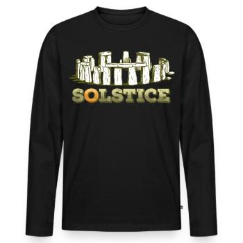 Litha Pagan: Sommersonnenwende, Mittsommer, Mittsommer, Mittsommer. - Männer Premium Bio Langarmshirt - Schwarz - Vorne - Nico (187cm)