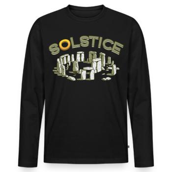 Litha Pagan: Sommersonnenwende, Mittsommer, Mittsommer, Mittsommer. - Männer Premium Bio Langarmshirt - Schwarz - Vorne - Nico (187cm)
