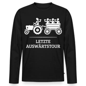 Letzte Auswärtstour Mit Trecker (JGA Bräutigam W) - Männer Premium Bio Langarmshirt - Schwarz - Vorne - Nico (187cm)