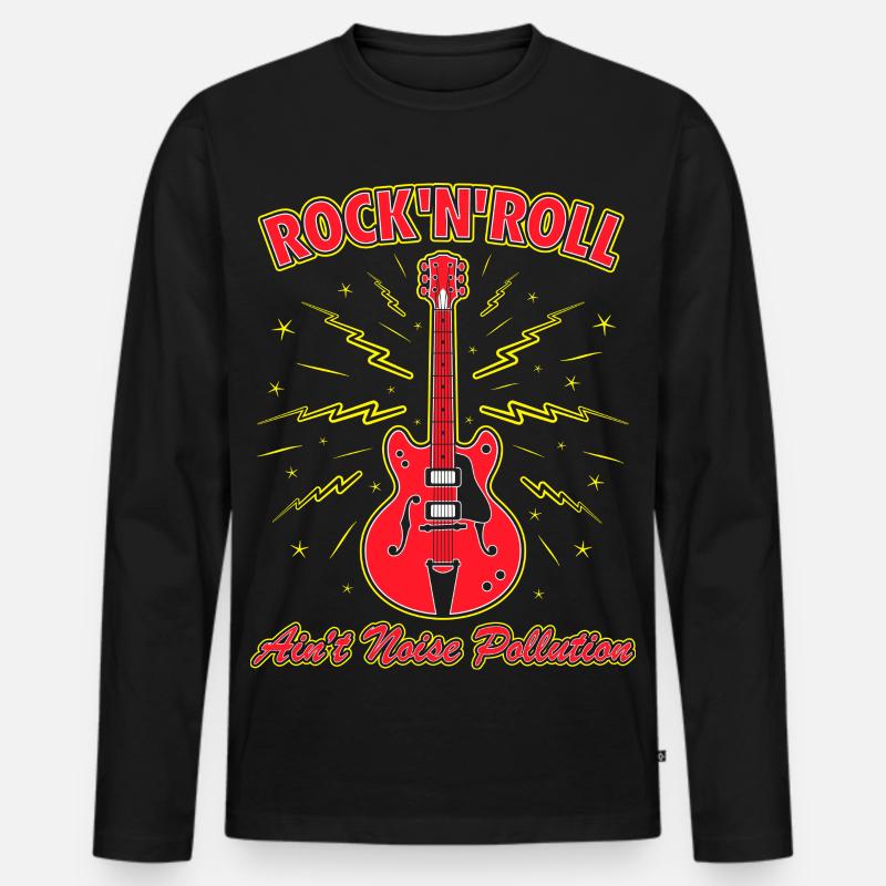 Rock 'n' Roll ist keine Lärmbelastung - Männer Premium Bio Langarmshirt - Schwarz