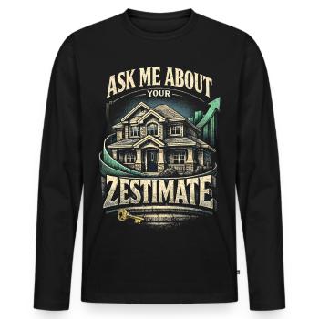 Un agent immobilier m’a demandé à propos de Zestimate - T-shirt manches longues Premium bio Homme - noir - Devant - Nico (187cm)