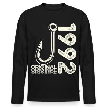 34th Birthday Gift Angler Fishing Man 1992 - Men's Premium Organic Long Sleeve Shirt - black - Front - Nico (187cm)