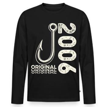 20th Birthday Gift Angler Fishing Man 2006 - Men's Premium Organic Long Sleeve Shirt - black - Front - Nico (187cm)