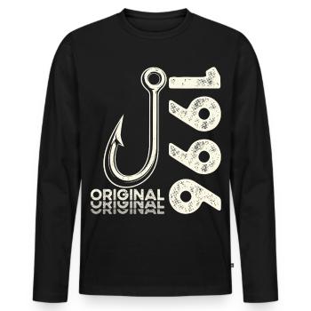 30th Birthday Gift Angler Fishing Man 1996 - Men's Premium Organic Long Sleeve Shirt - black - Front - Nico (187cm)