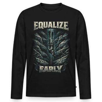 Freediving Freediving Equalize Early - Men's Premium Organic Long Sleeve Shirt - black - Front - Nico (187cm)