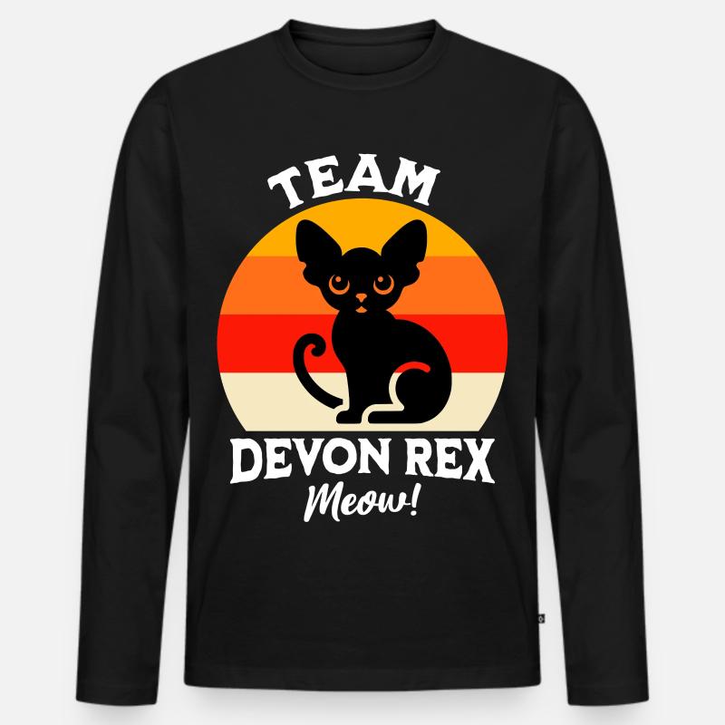 Team Devon Rex - Männer Premium Bio Langarmshirt - Schwarz