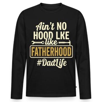 Fatherhood Dad Tool Saying Funny - Men's Premium Organic Long Sleeve Shirt - black - Front - Nico (187cm)