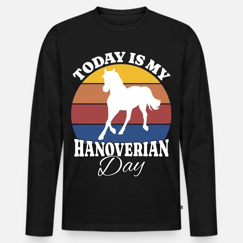 Hannoveraner Hanoverian - Männer Premium Bio Langarmshirt - Schwarz