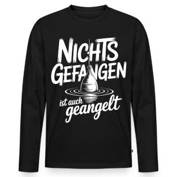 Angeln Humor Shirt - Männer Premium Bio Langarmshirt - Schwarz - Vorne - Nico (187cm)