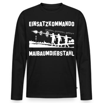 Einsatzkommando Maibaumdiebstahl Team Shirt - Männer Premium Bio Langarmshirt - Schwarz - Vorne - Nico (187cm)
