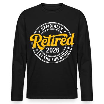 Retired 2026 Funny Retired Graphic Men Retirement - Men's Premium Organic Long Sleeve Shirt - black - Front - Nico (187cm)