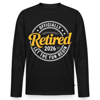 Retired 2026 Funny Retired Graphic Men Retirement - Men's Premium Organic Long Sleeve Shirt - black - Front - Nico (187cm)