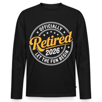 Retired 2026 Funny Retired Graphic Men Retirement - Men's Premium Organic Long Sleeve Shirt - black - Front - Nico (187cm)