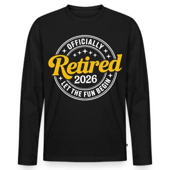 Retired 2026 Funny Retired Graphic Men Retirement - T-shirt manches longues Premium bio Homme - noir - Devant - Nico (187cm)