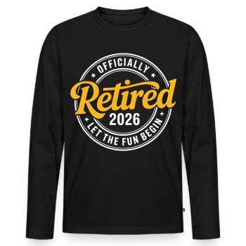 Retired 2026 Funny Retired Graphic Men Retirement - Men's Premium Organic Long Sleeve Shirt - black - Front - Nico (187cm)