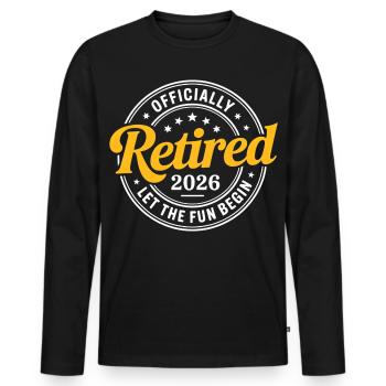 Retired 2026 Funny Retired Graphic Men Retirement - Men's Premium Organic Long Sleeve Shirt - black - Front - Nico (187cm)