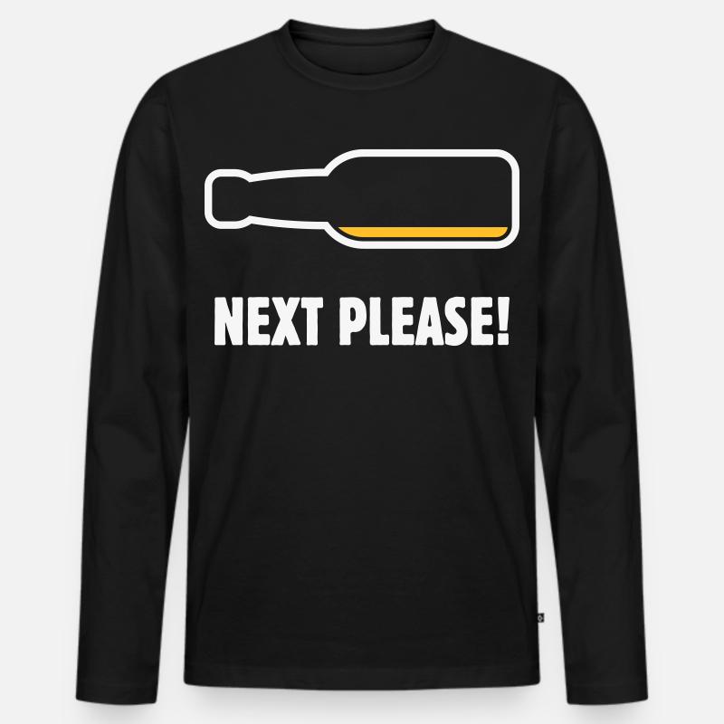 Next Please! (Bier / Bierchen / NEG 2C) Männer Premium Bio Langarmshirt