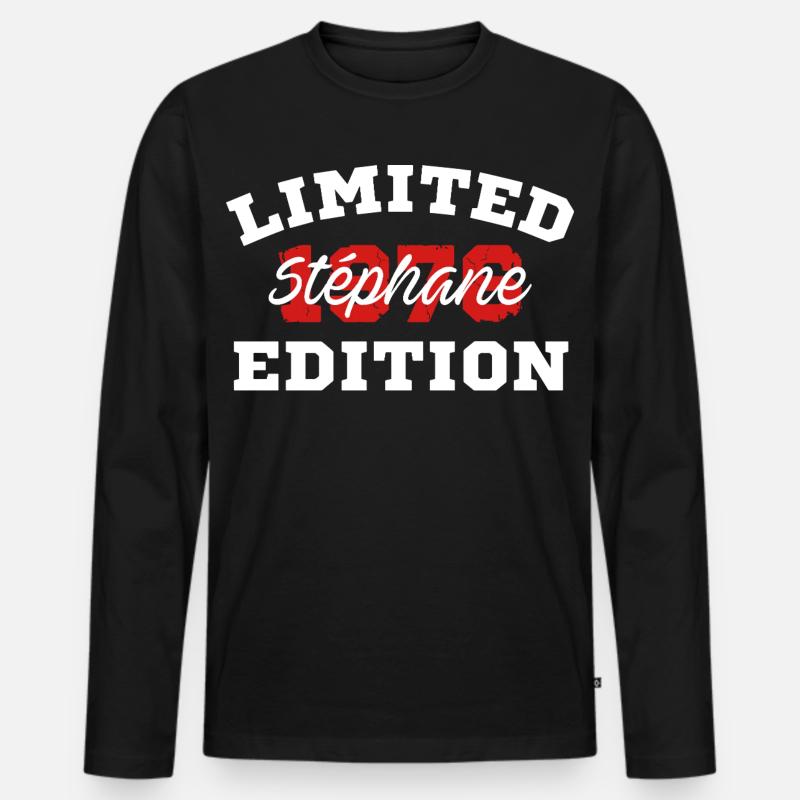 Limitierte Auflage Stéphane 1976 - Männer Premium Bio Langarmshirt - Schwarz