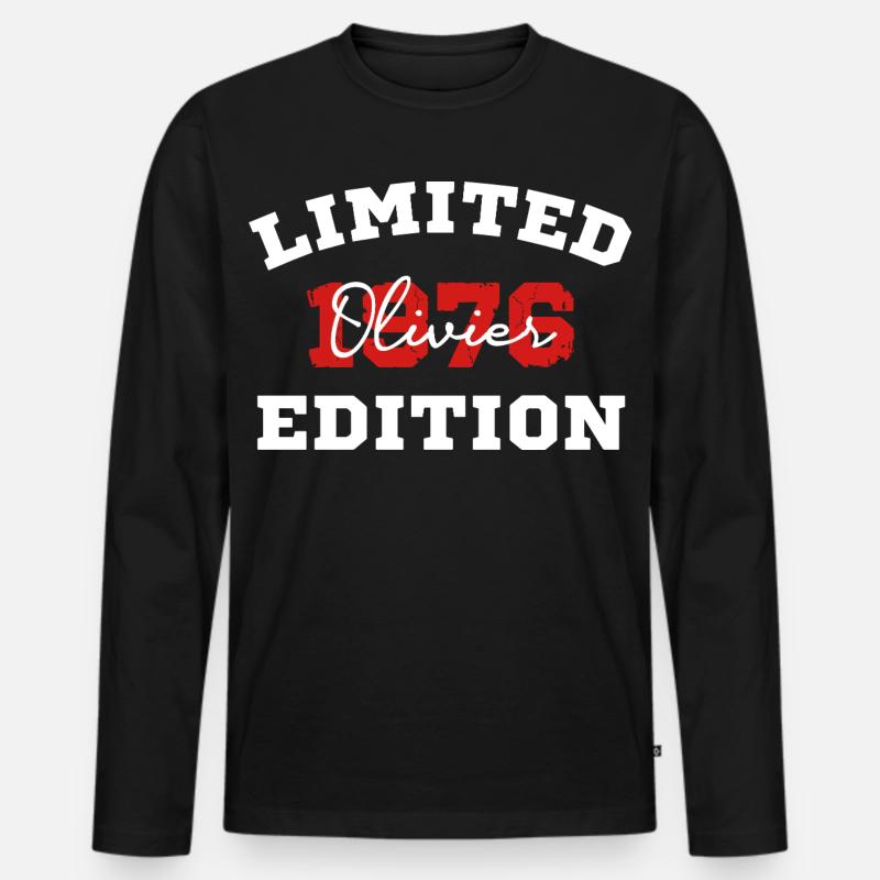 Edition Olivier Limited - Männer Premium Bio Langarmshirt - Schwarz