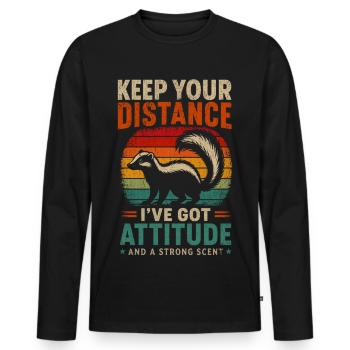 Keep Your Distance Motivation Aesthetic - Men's Premium Organic Long Sleeve Shirt - black - Front - Nico (187cm)