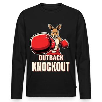 Boxeur kangourou de l’Outback Knockout - T-shirt manches longues Premium bio Homme - noir - Devant - Nico (187cm)