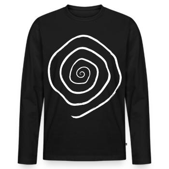 spirale - T-shirt manches longues Premium bio Homme - noir - Devant - Nico (187cm)