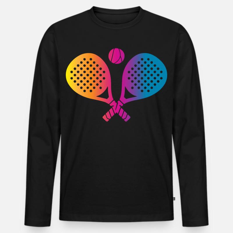 Padel Sport - Männer Premium Bio Langarmshirt - Schwarz