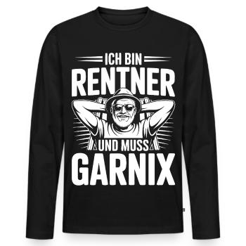 Ich bin Rentner - Männer Premium Bio Langarmshirt - Schwarz - Vorne - Nico (187cm)