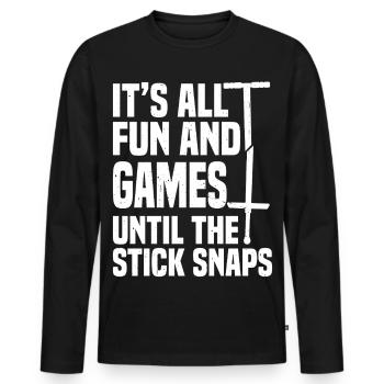 Pogo Stick Jumping Stick Snaps Pogo Stick Bouncer - Men's Premium Organic Long Sleeve Shirt - black - Front - Nico (187cm)