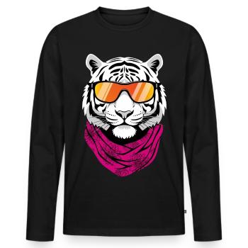Lunettes de soleil Tigre Blanc Cool - T-shirt manches longues Premium bio Homme - noir - Devant - Nico (187cm)