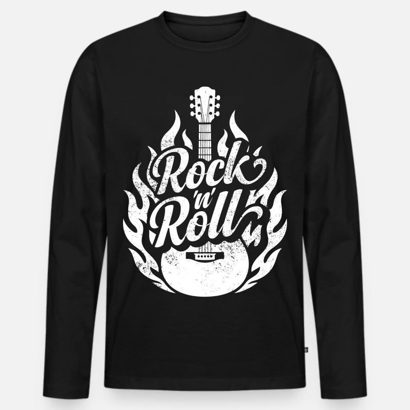 Rock 'n' Roll - Männer Premium Bio Langarmshirt - Schwarz