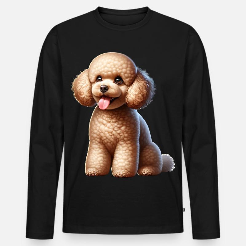 Pudel - Männer Premium Bio Langarmshirt - Schwarz