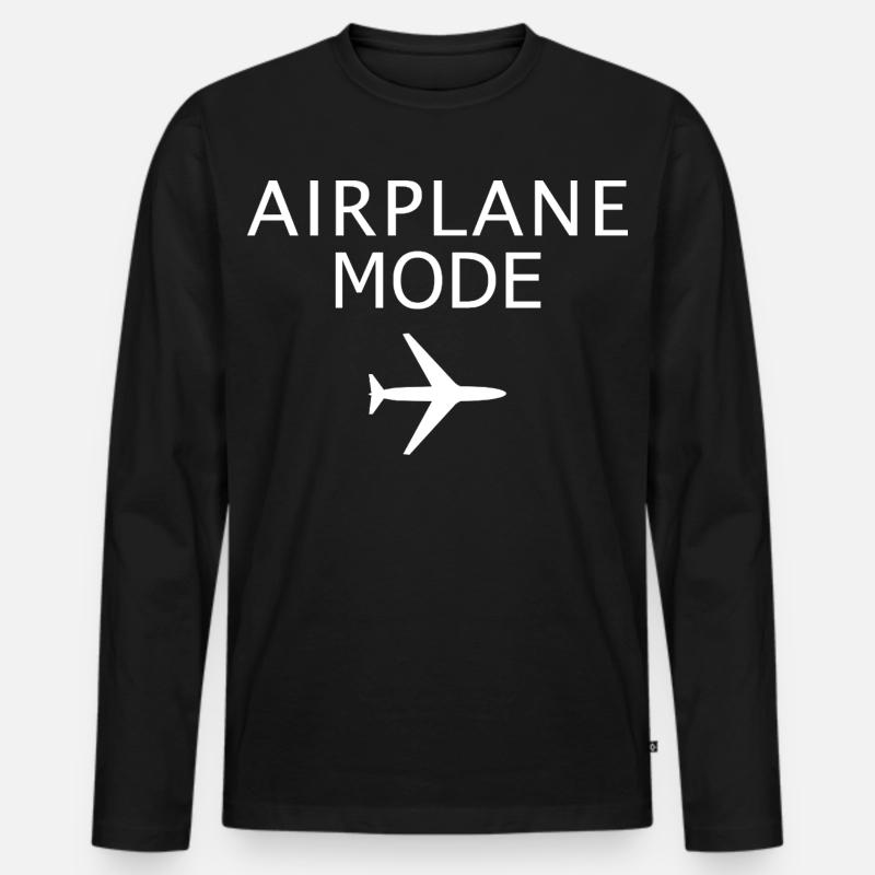 Flugzeugmodus aktivierter Flugmodus Luftfahrtkunst - Männer Premium Bio Langarmshirt - Schwarz