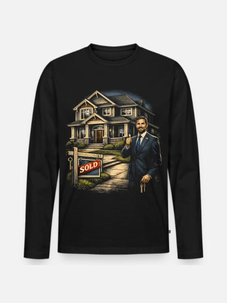 Immobilienmakler Makler - Männer Premium Bio Langarmshirt - Schwarz