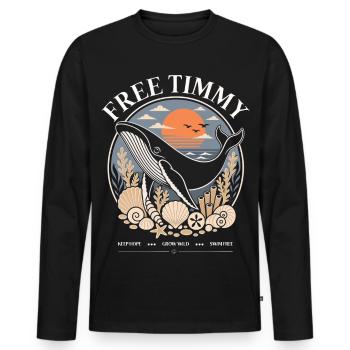 Humpback Whale Timmy Hope Statement Merch - Men's Premium Organic Long Sleeve Shirt - black - Front - Nico (187cm)