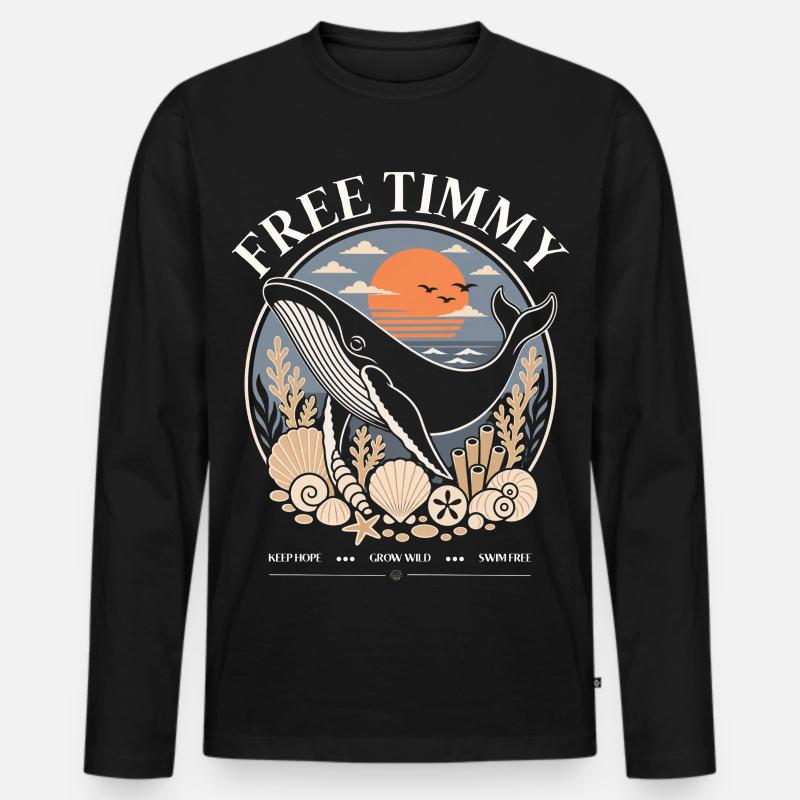Buckelwal Timmy Hope Statement Merch - Männer Premium Bio Langarmshirt - Schwarz