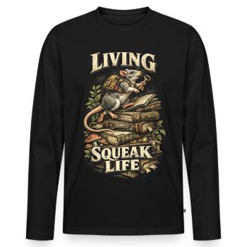 Rats de couleur Maison de Rat de luxe Vie de rats Vie de Squeak - T-shirt manches longues Premium bio Homme - noir - Devant - Nico (187cm)