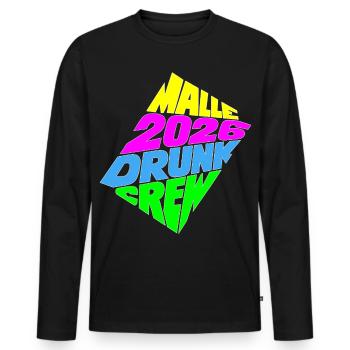 Malle 2026 Drunk Crew - Men's Premium Organic Long Sleeve Shirt - black - Front - Nico (187cm)